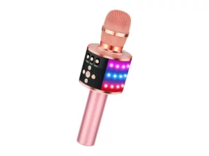 Microphone Bluetooth Karaoke LDK Q78 w/Stereo Speakers & microSD Card Slot Rose Gold